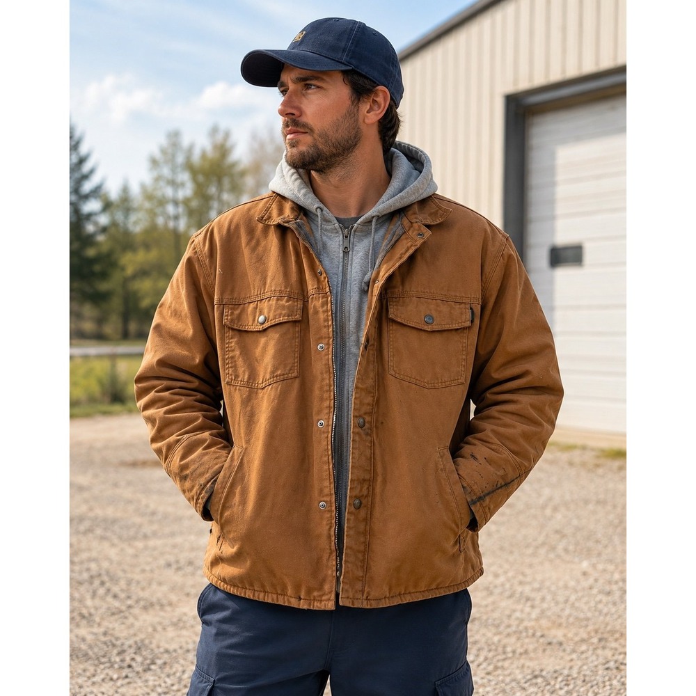 Men's Craftsman Work / Utility jacket with hoodie (XL) AS IS